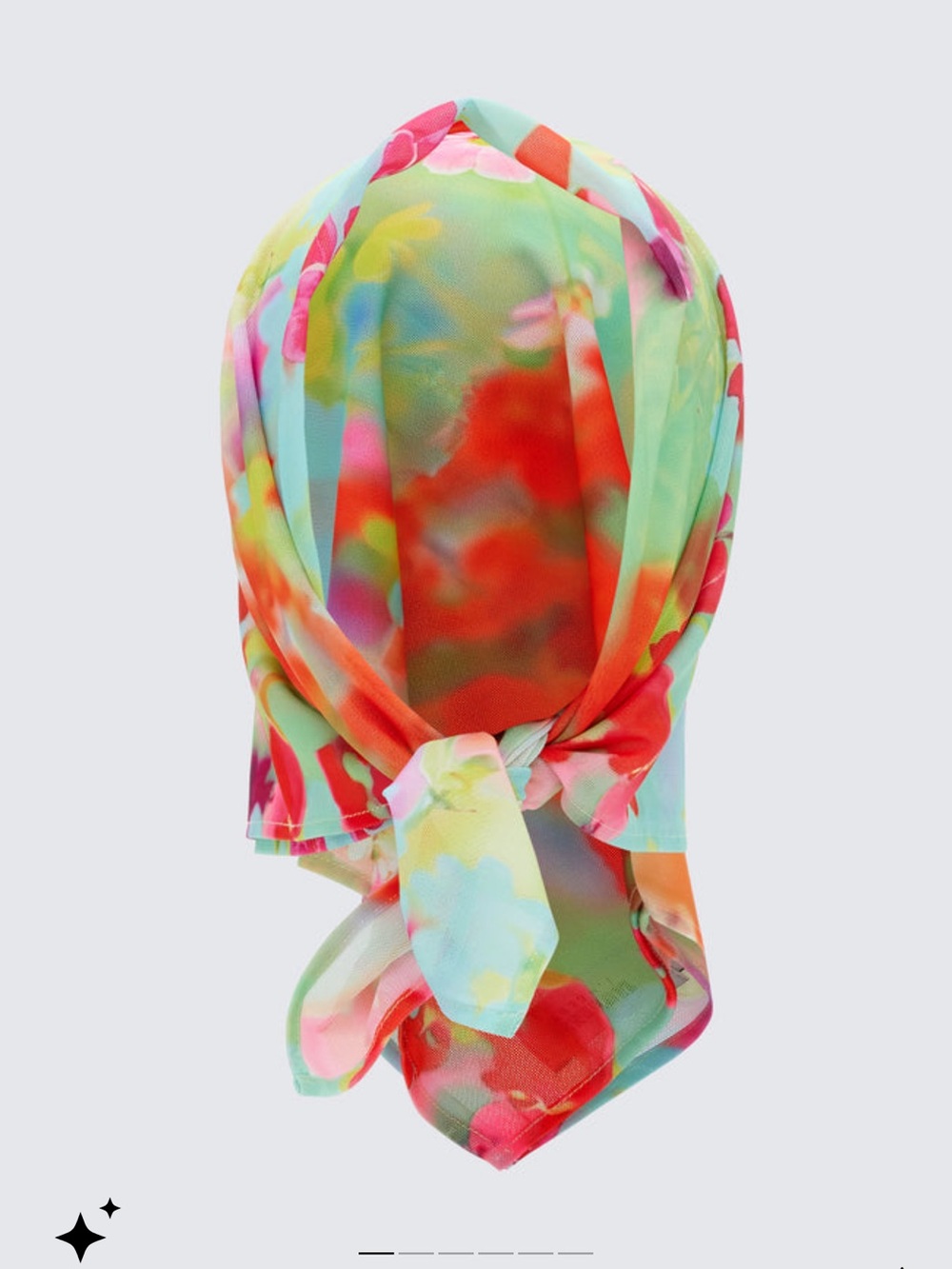 Finesse Floral Mesh Headscarf in Mint, Coral & Yellow